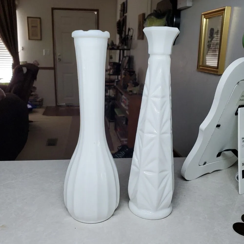 Set Of 2 Vintage Milk Glass 9